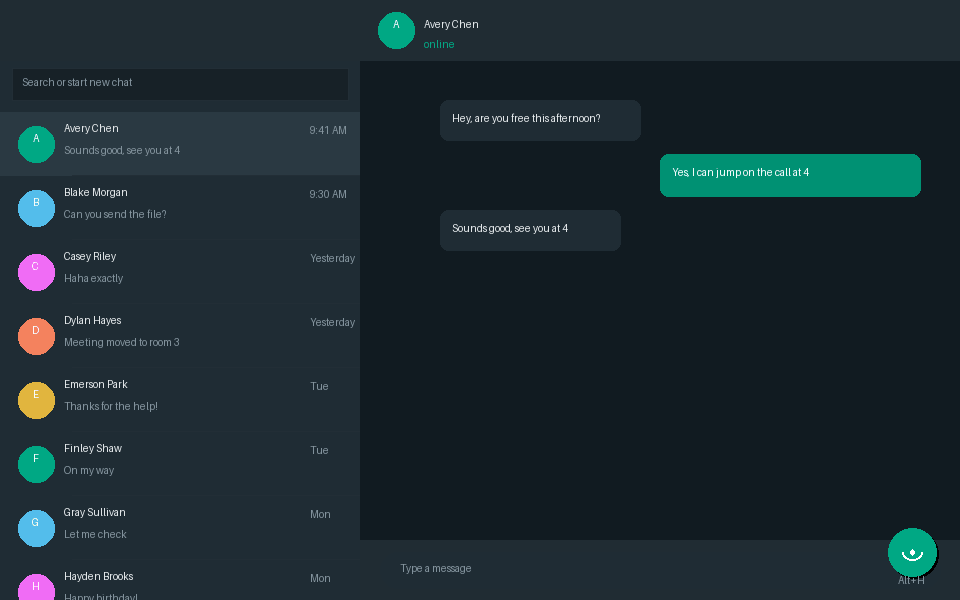 Animated mockup of WhatPrivacy sliding the WhatsApp Web chats list panel out of view